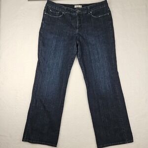 Jeanstar Jeans Womens Sz 16 Blue Mid Rise Straight Dark Wash Stretch Denim